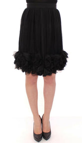 Dolce & Gabbana Black Silk Transparent Above Knees Skirt -   -  Dolce & Gabbana.